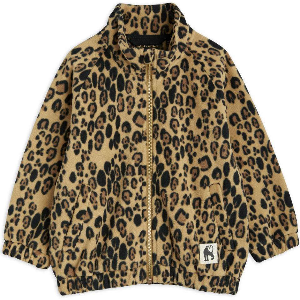 Organic leopard fleecejakke