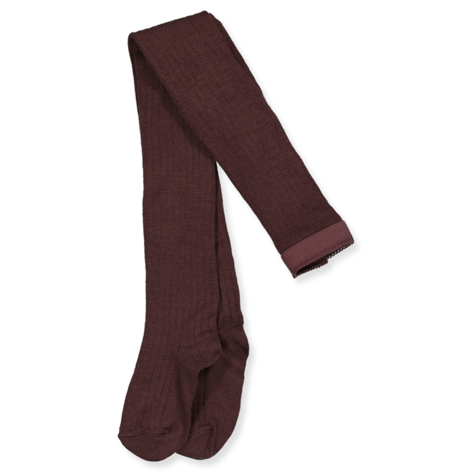 Rib uldstrømpebukser