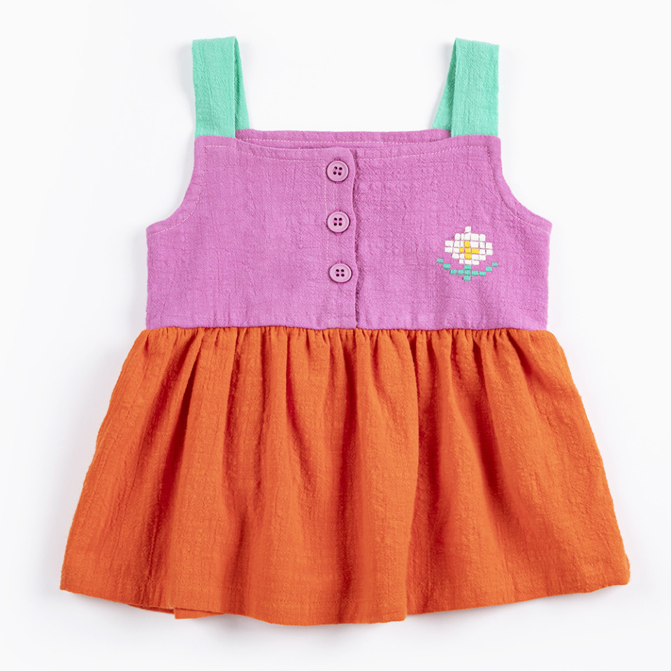 Organic Pixel Daisy kjole