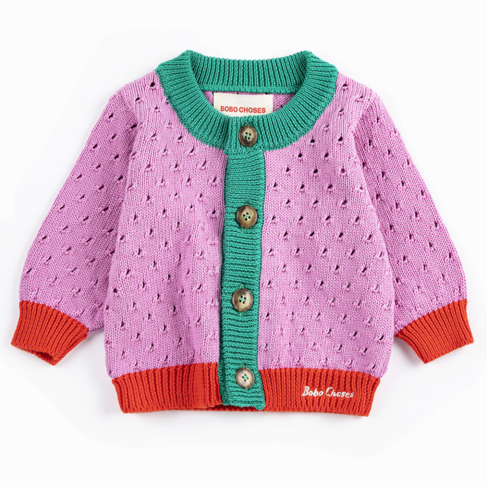 Organic Color Block cardigan