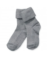 Grey melange uld babystrømper