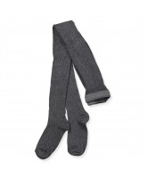 Dark grey melange rib strømpebukser