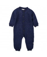 Blå uld fleece heldragt 