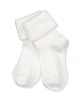 Hvide rib babystrømper