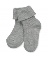 Grå rib babystrømper