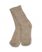 Sand melange uld strømper