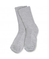 Grey melange uld strømper