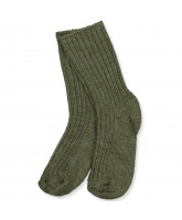 Moss melange uld strømper