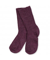 Aubergine melange uld strømper