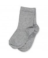 Grey melange rib strømper