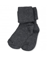Dark grey rib babystrømper