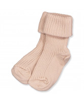 Rose dust rib babystrømper