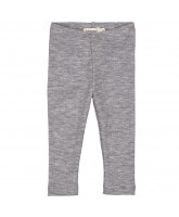 Grey melange uld rib leggings