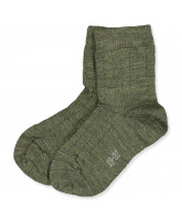 Moss melange uld strømper