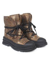 Brun leopard tex vinterstøvler