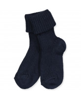 Navy rib babystrømper