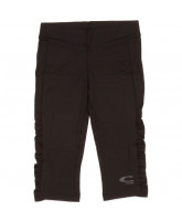 Sorte capri leggings med rynk